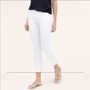 LOFT Curvy Kick Crop White Jeans